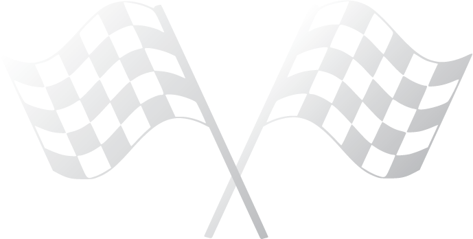 Two checkered flags crossed over one another